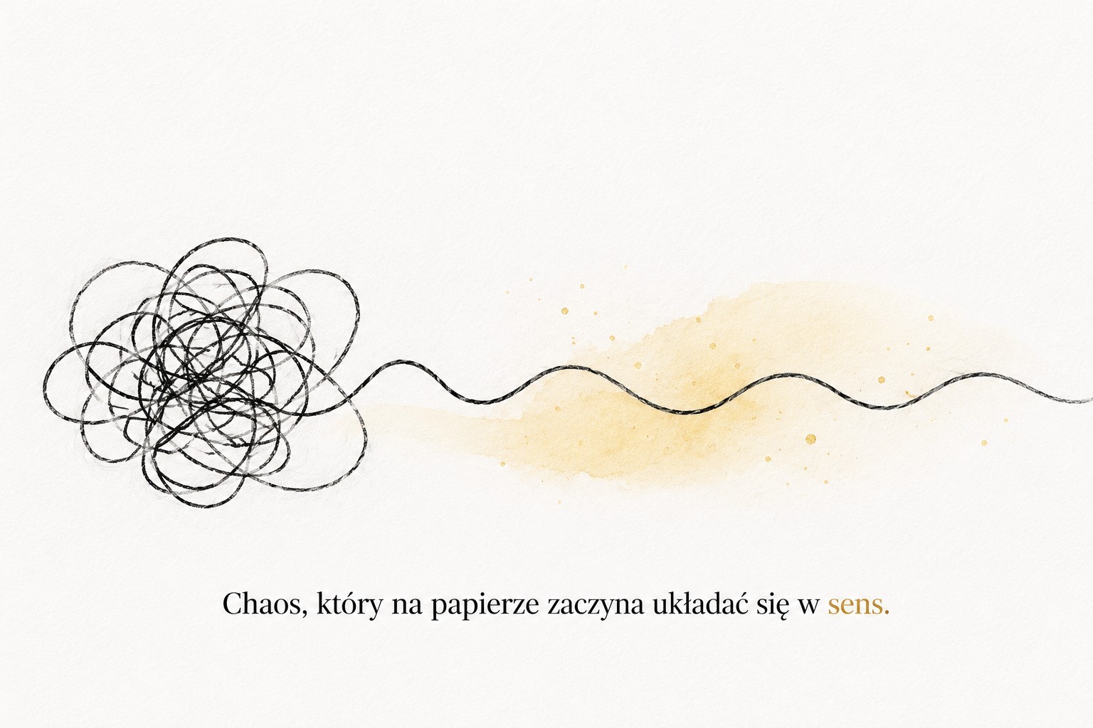 Ilustracja z publikacji Sztuczna inteligencja po ludzku: splątana kreska przechodzi w spokojną linię